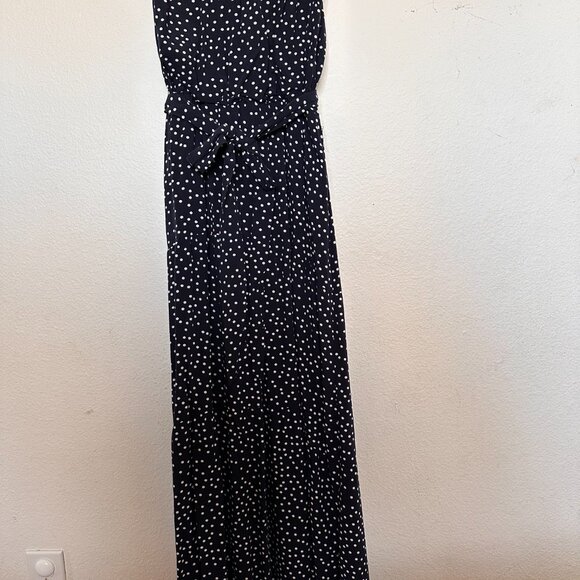 Halter Neck Navy Blue Long Maxi Dress Size L US - Picture 4 of 6